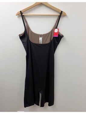 NWT Spanx Open Bust Midthigh Reversible Shapewear Black/Taupe Sz 3X Plus Size